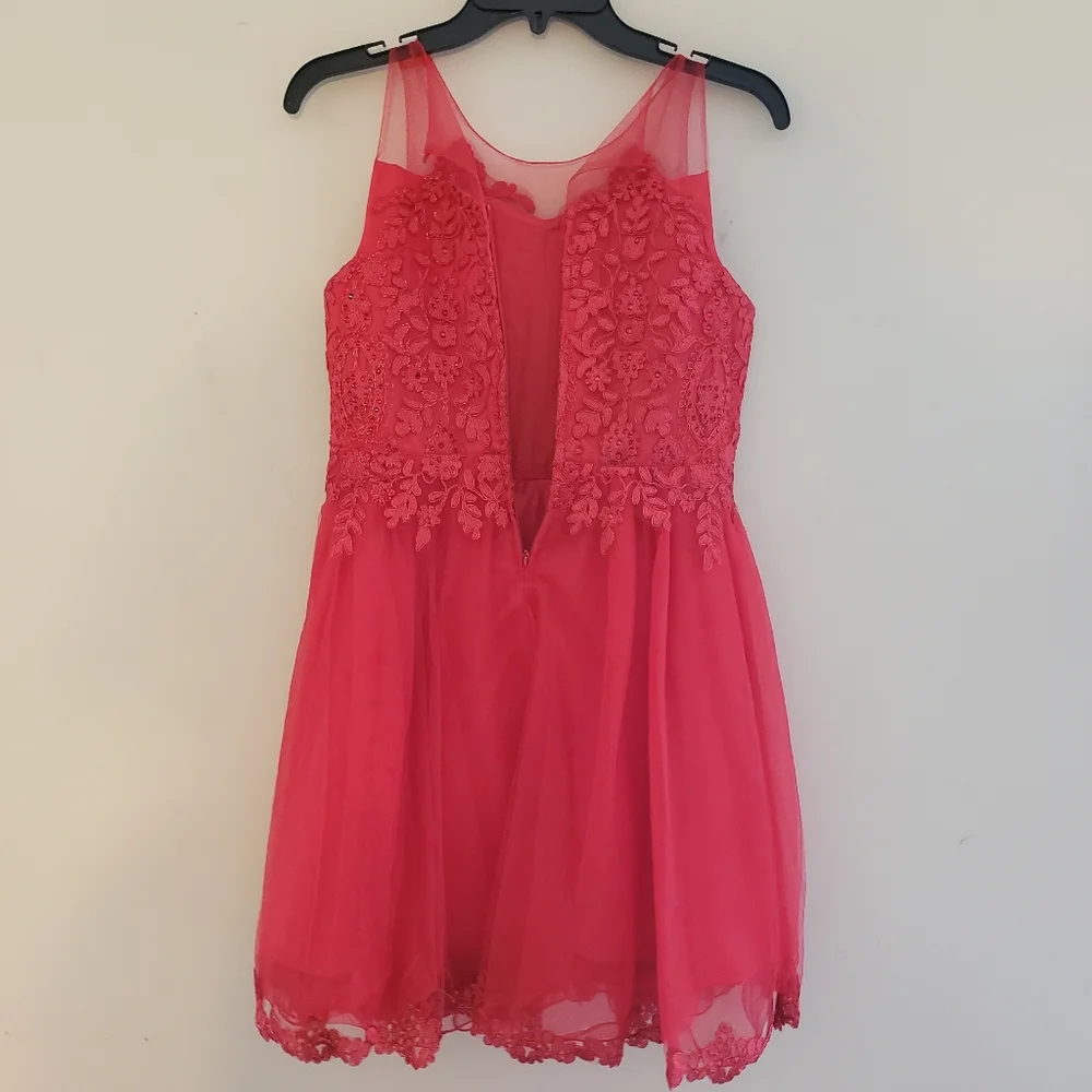 Blush By Us Angels Elegant Red Lace Kids Dress Size 14